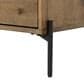 Four Hands Eaton 3-Drawer Large Nightstand in Amber Oak and Dark Gunmetal, , large