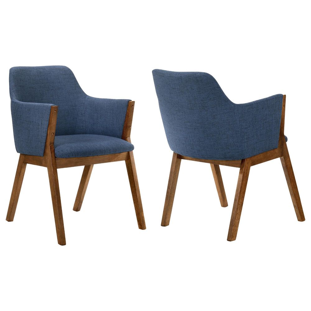 Blue River Renzo Dining Chair in Blue and Walnut (Set of 2), , large