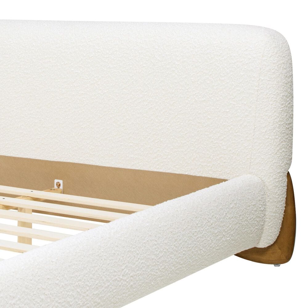 Jennifer Taylor Home Alpine Puffy Modern Queen Platform Bed in Ivory White, , large