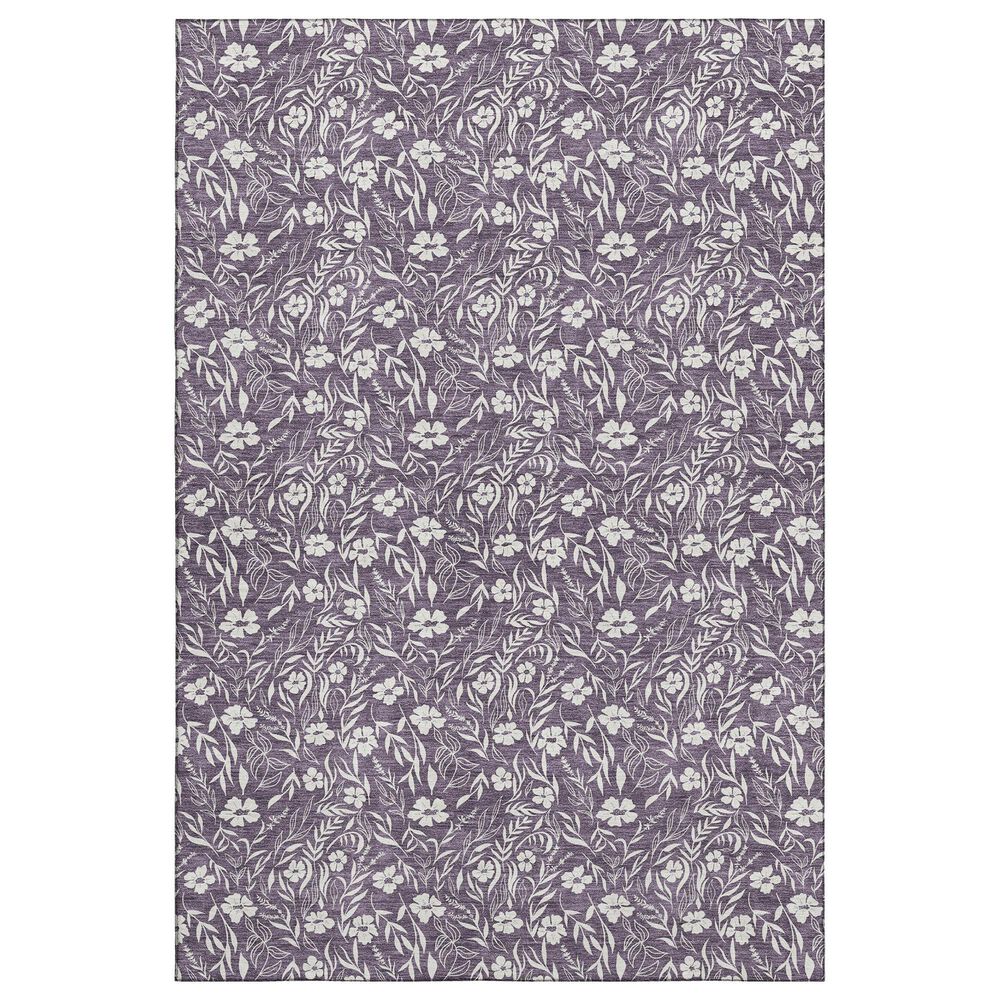 Dalyn Rug Company Soft Essentials Floral Purple 8" x 10" Indoor/Outdoor Area Rug, , large