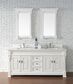 James Martin Vanities Brookfield 72" Double Bathroom Vanity in Bright White with 3 cm White Zeus Quartz Top and Rectangular Sinks, , large