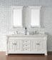 James Martin Vanities Brookfield 72" Double Bathroom Vanity in Bright White with 3 cm White Zeus Quartz Top and Rectangular Sinks, , large