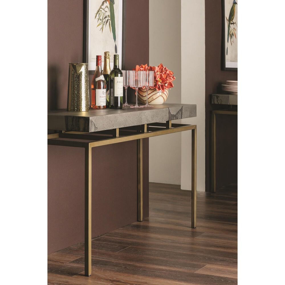 37B Toreno Console Table in Antique Brass and Black, , large