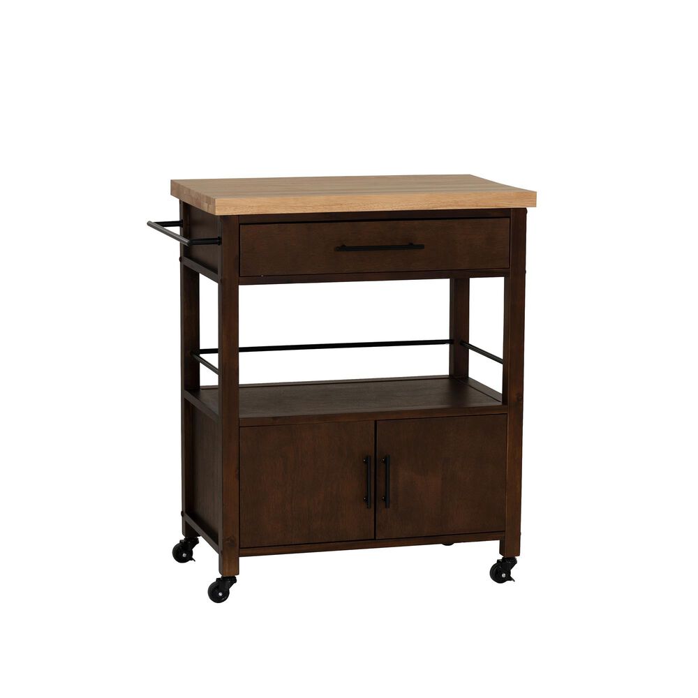 Linden Boulevard Fino Kitchen Cart in Brown, , large