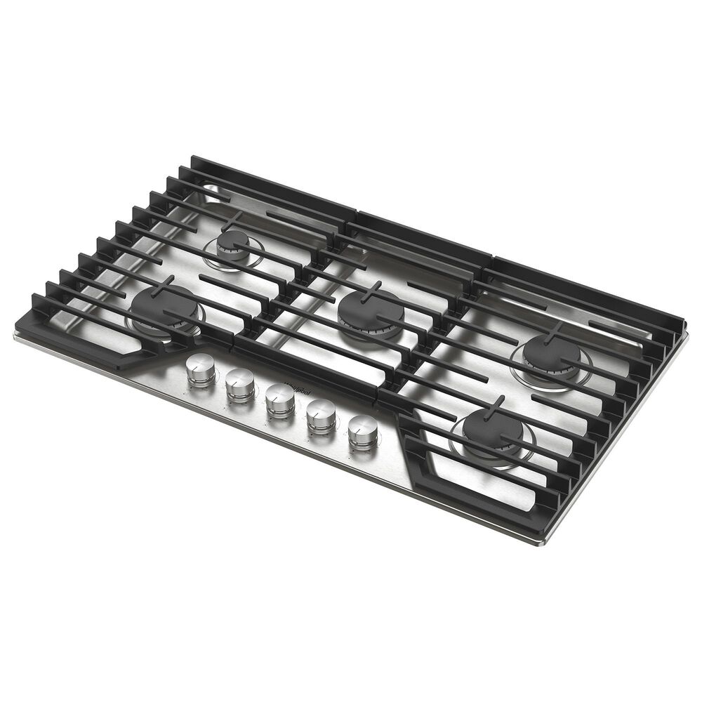 Whirlpool 36&quot; Gas Cooktop with Dishwasher-Safe Knobs in Stainless Steel, , large