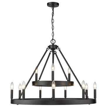 Golden Lighting Alastair 12-Light Chandelier in Matte Black, , large
