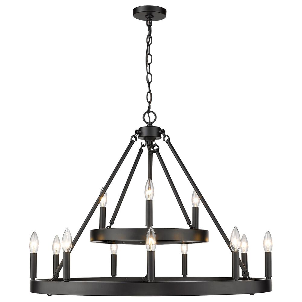 Golden Lighting Alastair 12-Light Chandelier in Matte Black, , large