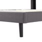 HOMLUX Full Upholstered Platform Bed Frame with Tufted Headboard in Dark Gray, , large