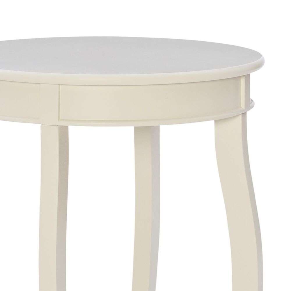 Linon Home Decor Aura Round Side Table in Off White, , large