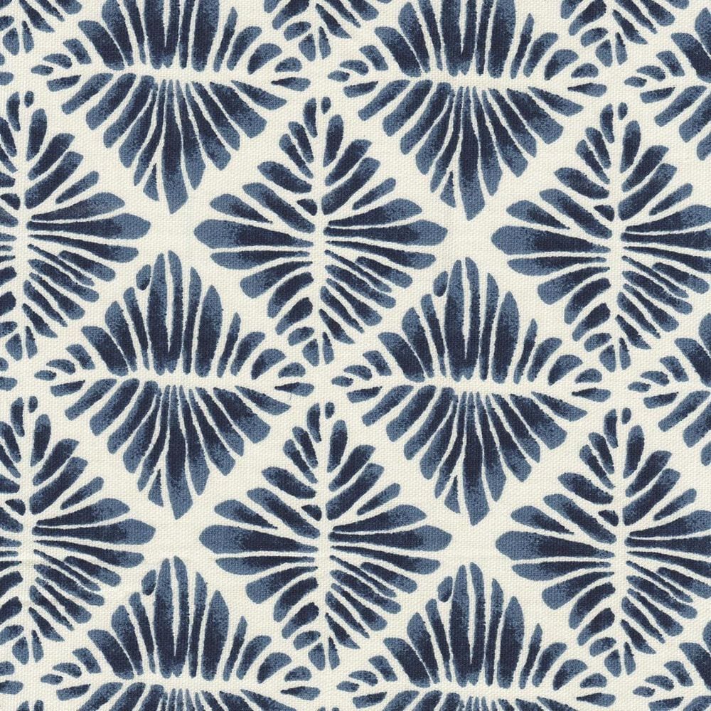 Kinfine Upholstered Ottoman in Blue and White, , large