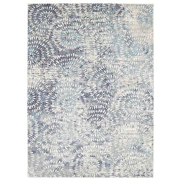 Drew and Jonathan Home Expressions Imprinted 91671-60110 9"6" x 12"11" Aqua Area Rug, , large