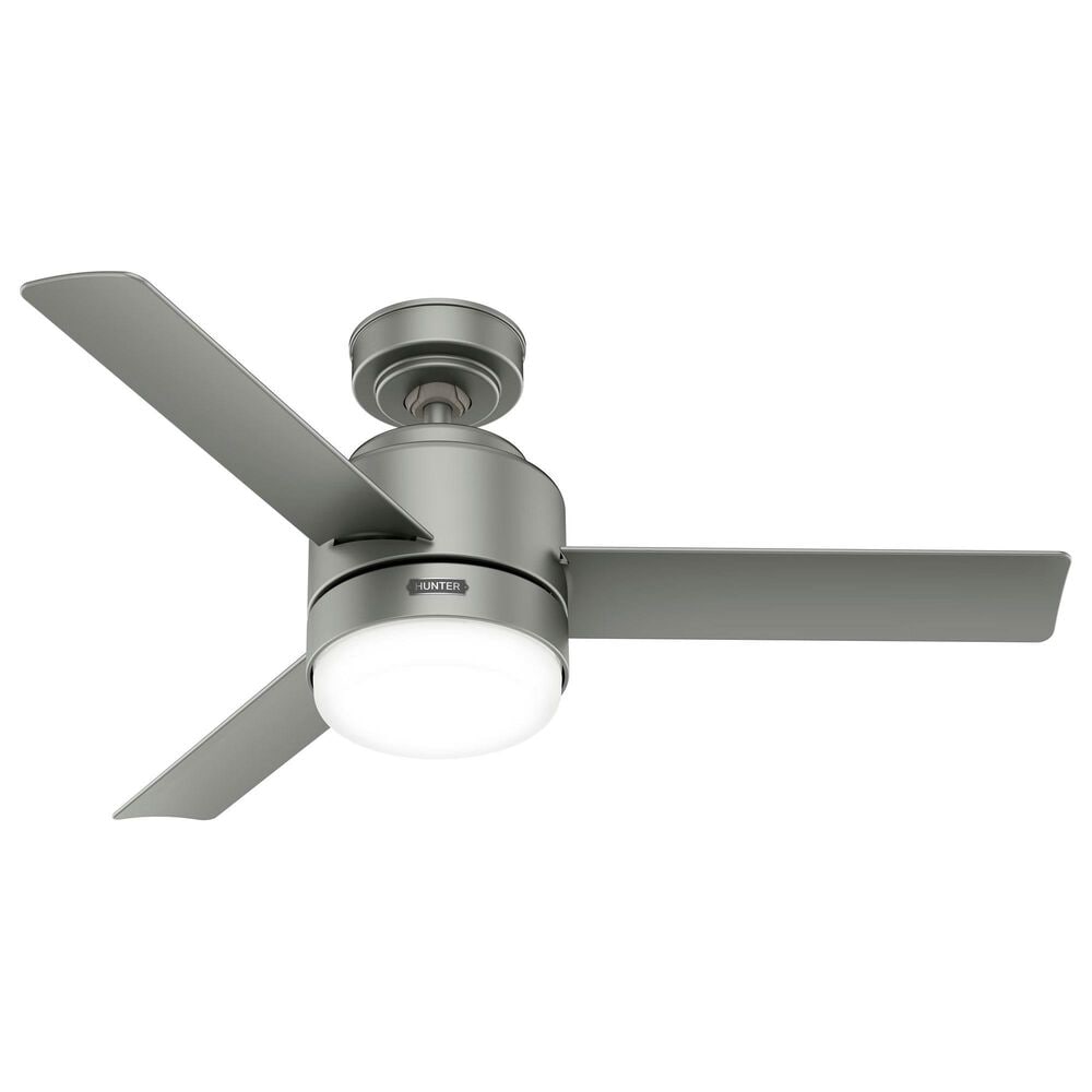 Hunter Gilmour 44" Outdoor Ceiling Fan with LED Lights in Matte Silver, , large