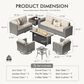 HOMLUX 10-Piece Outdoor Patio Wicker Sectional Furniture Set in Beige, , large