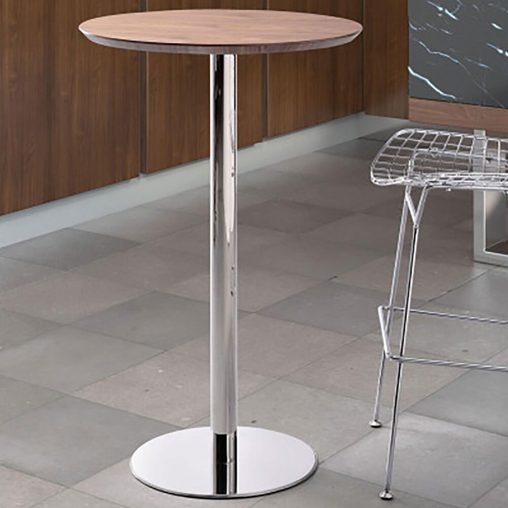 Zuo Modern Bergen Bar Table in Walnut and Chrome, , large