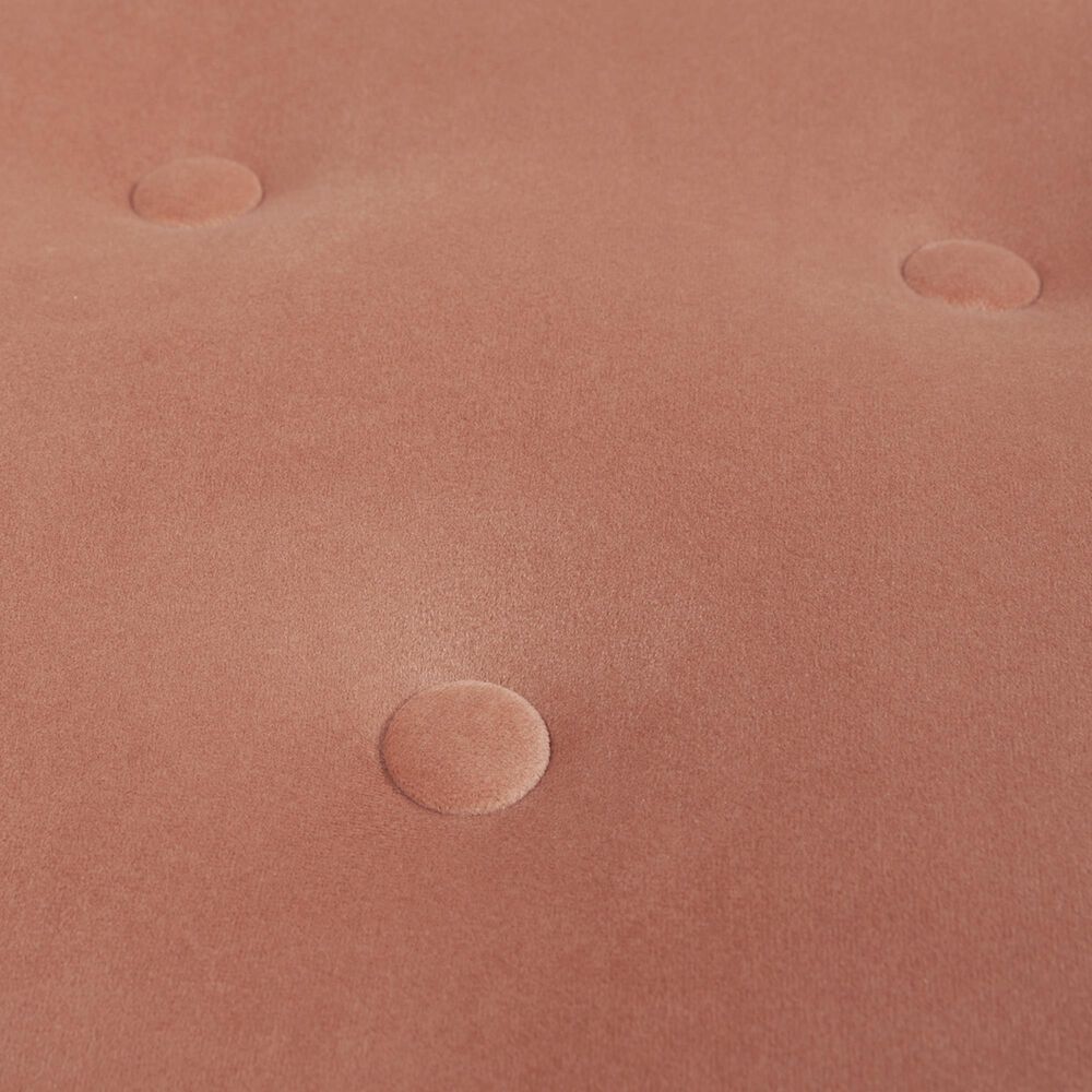 Jennifer Taylor Home Yolanda Accent Ottoman in Peach Orange Velvet, , large