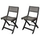 Hearth and Haven Hillside Outdoor Foldable Bistro Chair in Grey and Brown (Set of 2), , large