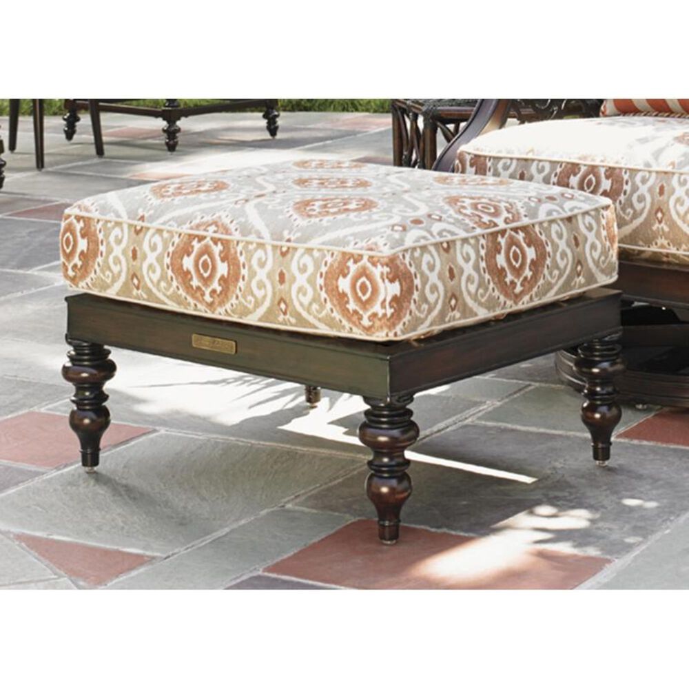 Tommy Bahama Outdoor Living Black Sands Ottoman in Orange and Taupe, , large