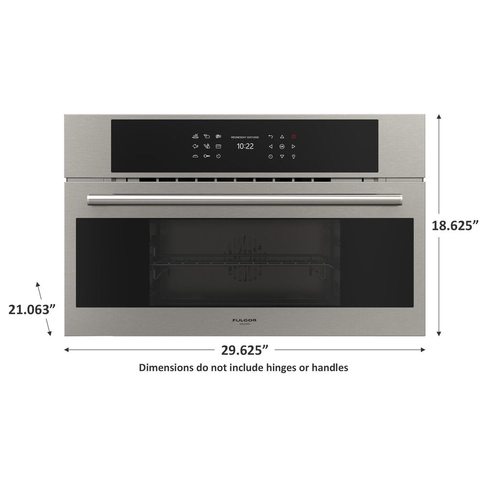 Fulgor Milano 30&quot; Combi Steam Single Wall Oven in Stainless Steel, , large