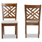 Baxton Studio Caron Side Chair with Grey Cushion in Walnut Brown (Set of 2), , large