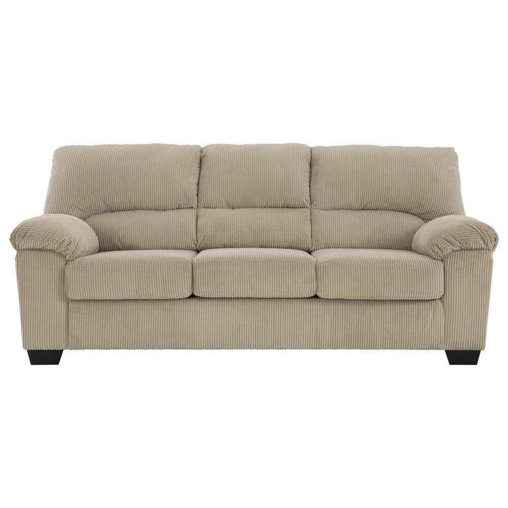 Ashley SimpleJoy Stationary Sofa and Loveseat Set in Sand, , large