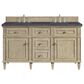 James Martin Vanities Lorelai 60" Double Vanity in Whitewashed Oak with 3 cm Charcoal Soapstone Quartz Top, , large