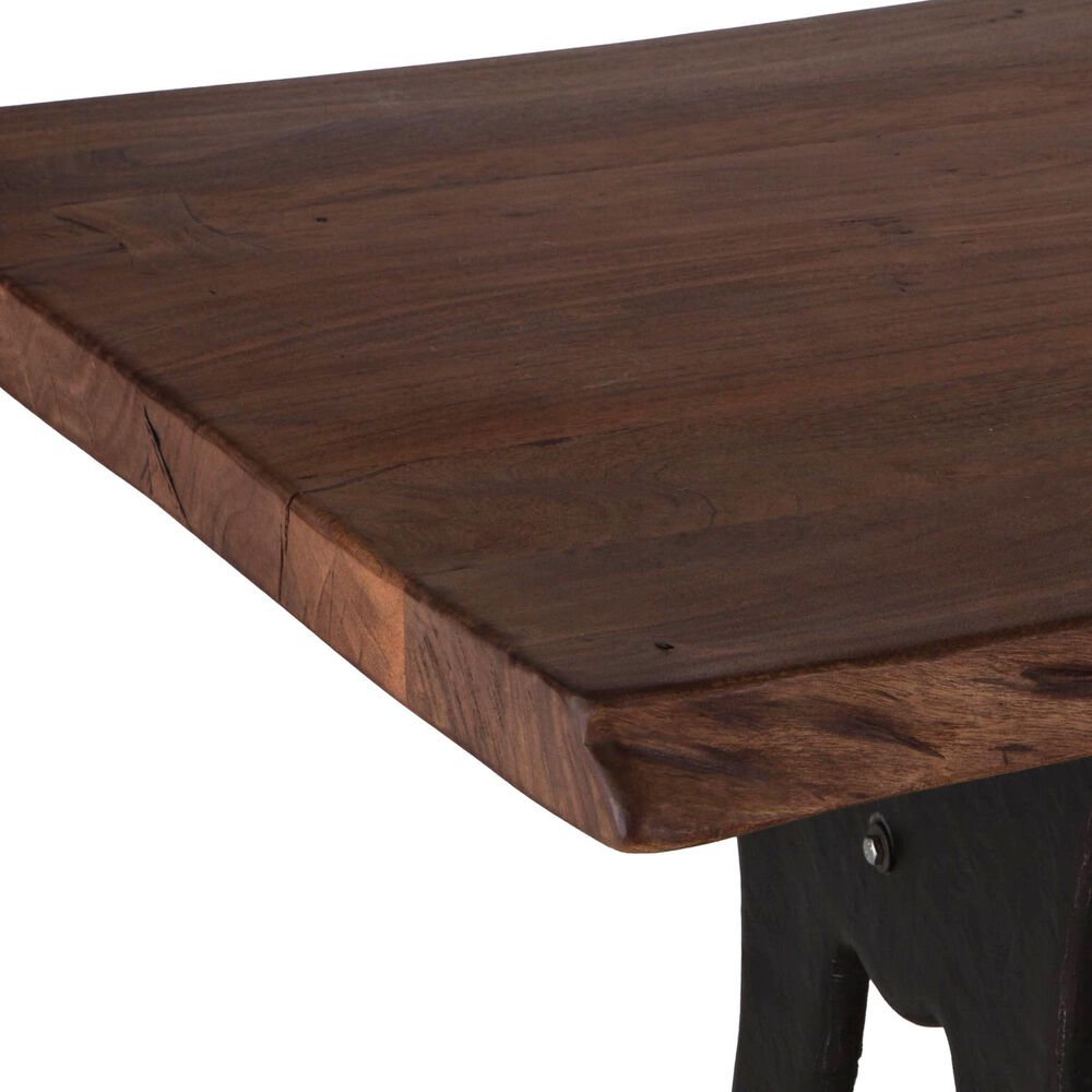 Home Trends &amp; Design Organic Forge 72&quot; Dining Table in Raw Walnut and Antique Zinc - Table Only, , large
