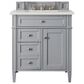 James Martin Vanities Brittany 30" Single Bathroom Vanity in Urban Gray with 3 cm Lime Delight Quartz Top and Rectangular Sink, , large