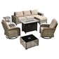HOMLUX 9-Piece All-weather Rattan Outdoor Patio Furniture Set in Beige, , large