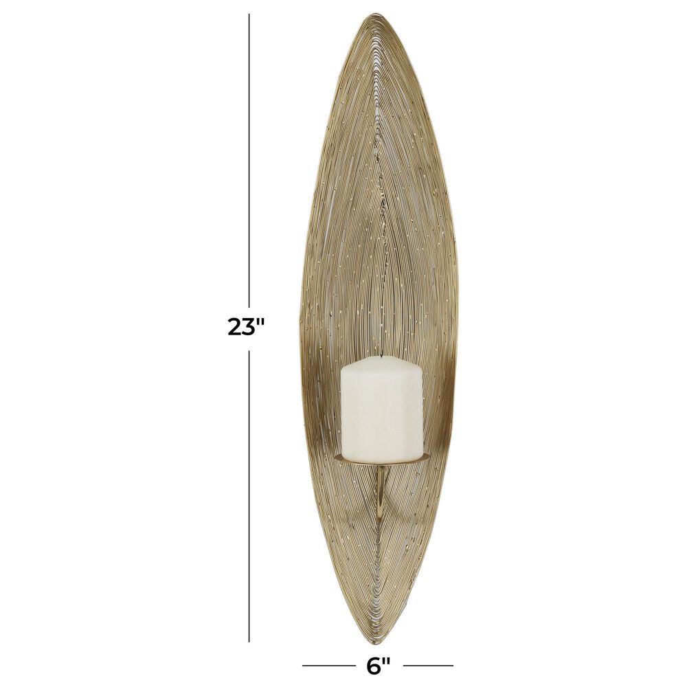 Maple and Jade Single Candle Wall Sconce in Brass, , large