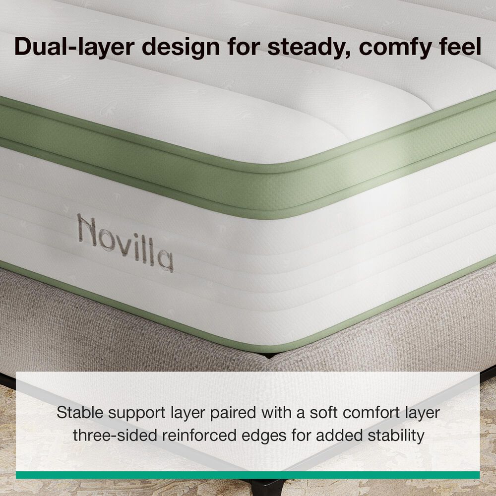 Novilla Grove 12" Medium Hybrid Queen Mattress in a Box, , large