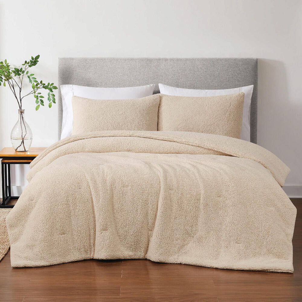 Pem America Sherpa 3-Piece Full/Queen Comforter Set in Ivory, , large