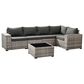 HOMLUX 6-Piece Outdoor Wicker Sectional Patio Furniture Set in Black, , large