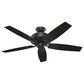 Hunter Bennett 52" Ceiling Fan with Light in Matte Black, , large
