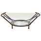 Maple and Jade 26" Serving Bowl with Metal Base in Brown and Clear, , large