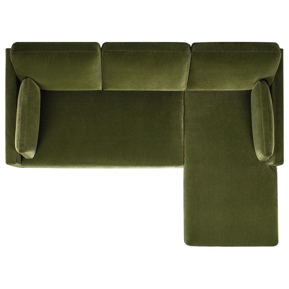 Jennifer Taylor Home Knox 2-Piece Stationary Reversible Sectional Sofa in Olive Green Velvet, , large