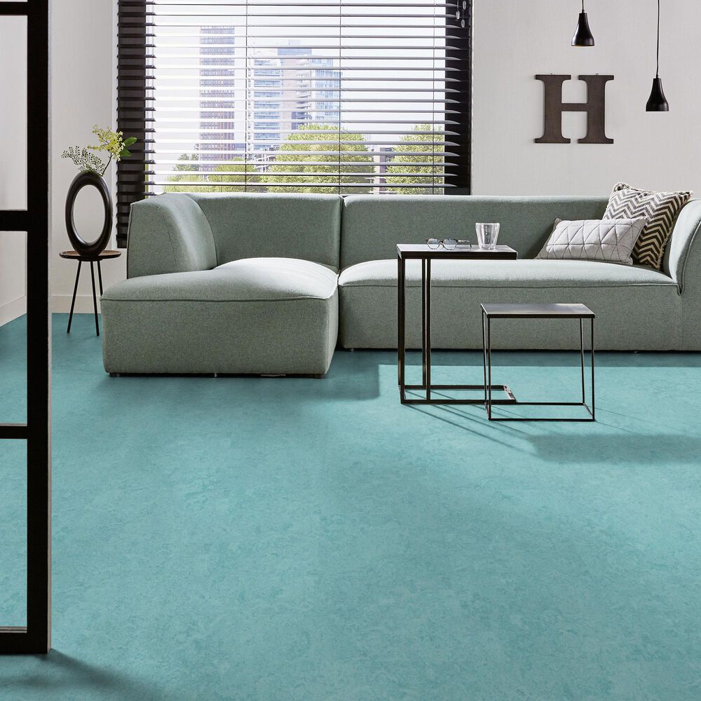 Forbo Marmoleum Cinch Loc Seal 12&quot; x 36&quot; Laminate Tile in Aqua, , large
