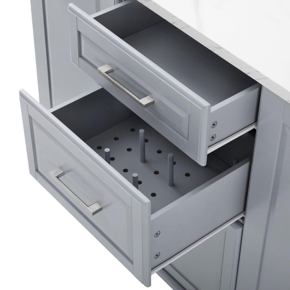 HOMLUX 51" Kitchen Island with Tilt Trash Can Cabinet in Grey, , large