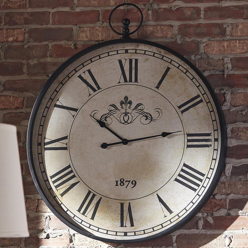 Ashley Augustina Wall Clock In Antique Black, , large
