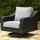 Ashley Beachcroft Patio Swivel Lounge Chair in Light Gray, , large