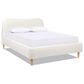 Jennifer Taylor Home Roman Queen Platform Bed with Ivory White Upholstered in Natural Whitewashed, , large