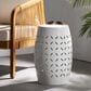 Hearth and Haven Lilac Outdoor Metal Side Table with Cylindrical Design in White, , large
