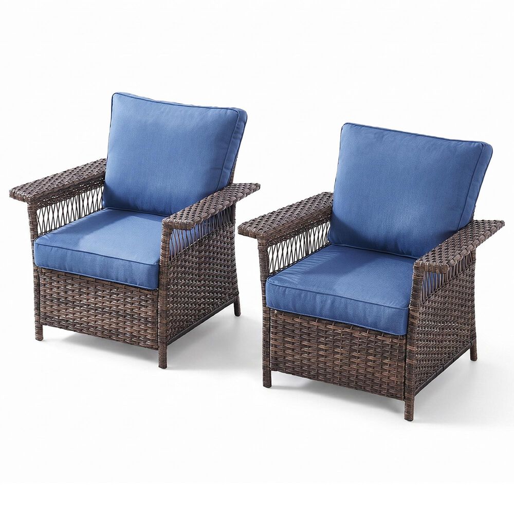 Sunwell Garden Patio Sationary Chair in Navy (Set of 2), , large