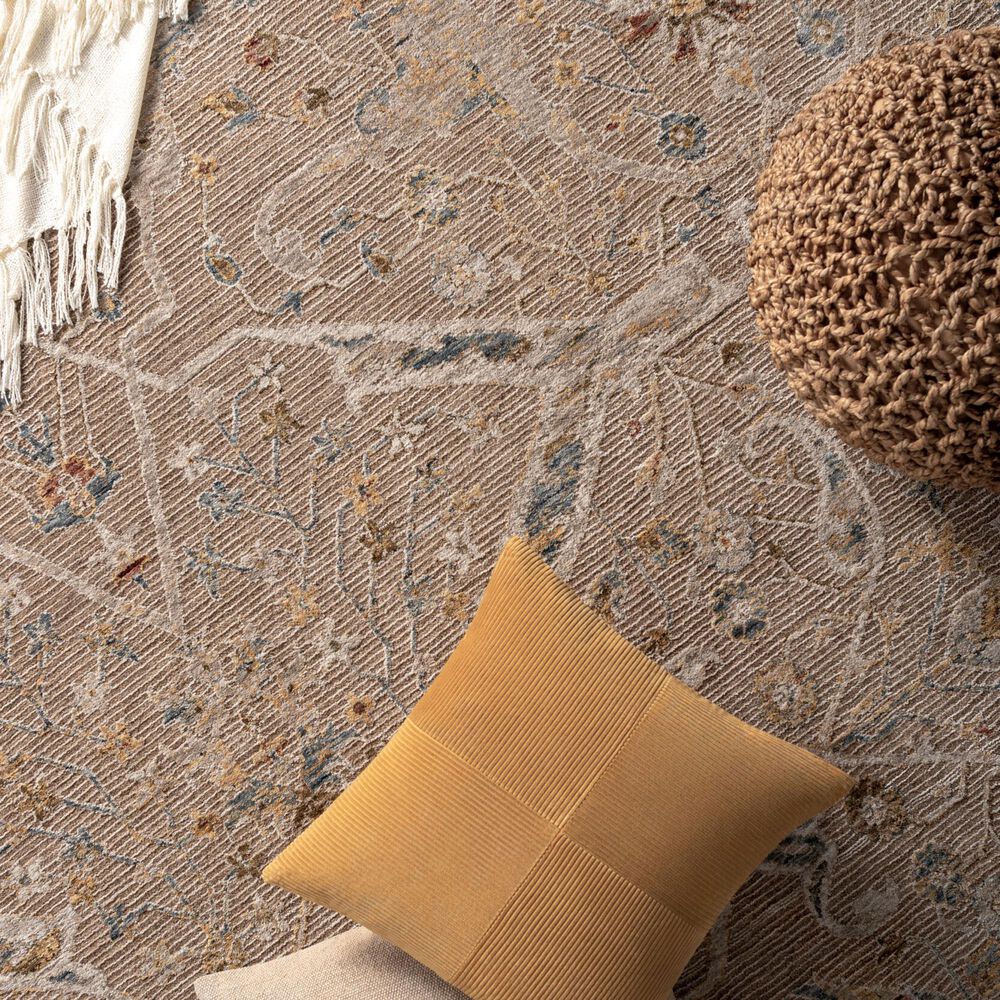 Surya Reina Light Brown, Tan, Denim, Rust, Olive, Light Gray, Cream and Mustard 6'7" x 9'6" Area Rug, , large