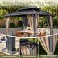 HOMLUX 10" x 12" Patio Hardtop Gazebo with Aluminum Posts in Khaki, , large