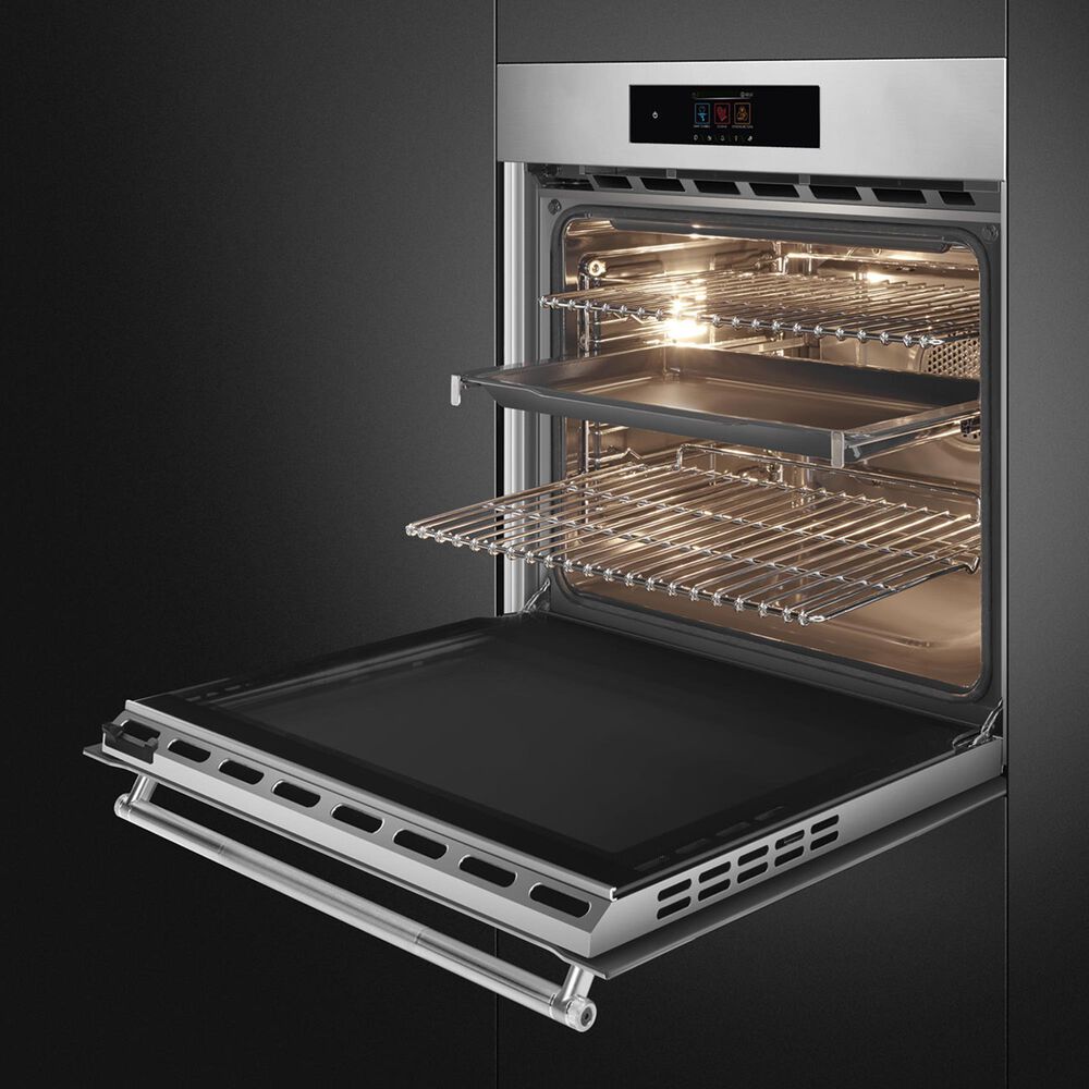 SMEG Classic 30" Single Electric Wall Oven with VivoScreen in Stainless Steel, , large