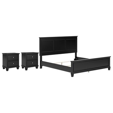 Ashley Lanolee 3-Piece Queen Bed with Two Nightstands in Black, , large