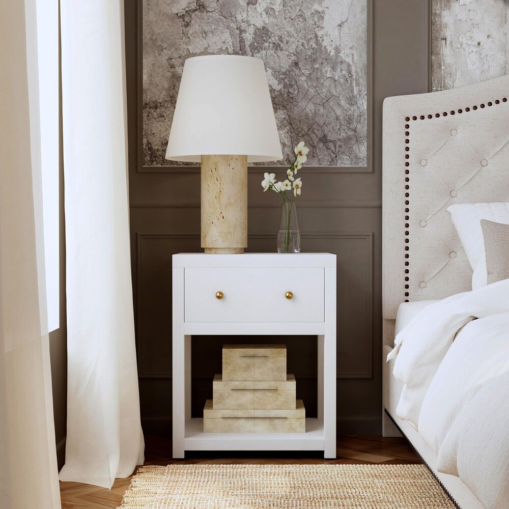 Butler Specialty Company Nora 1-Drawer 21" Nightstand in Textured White, , large