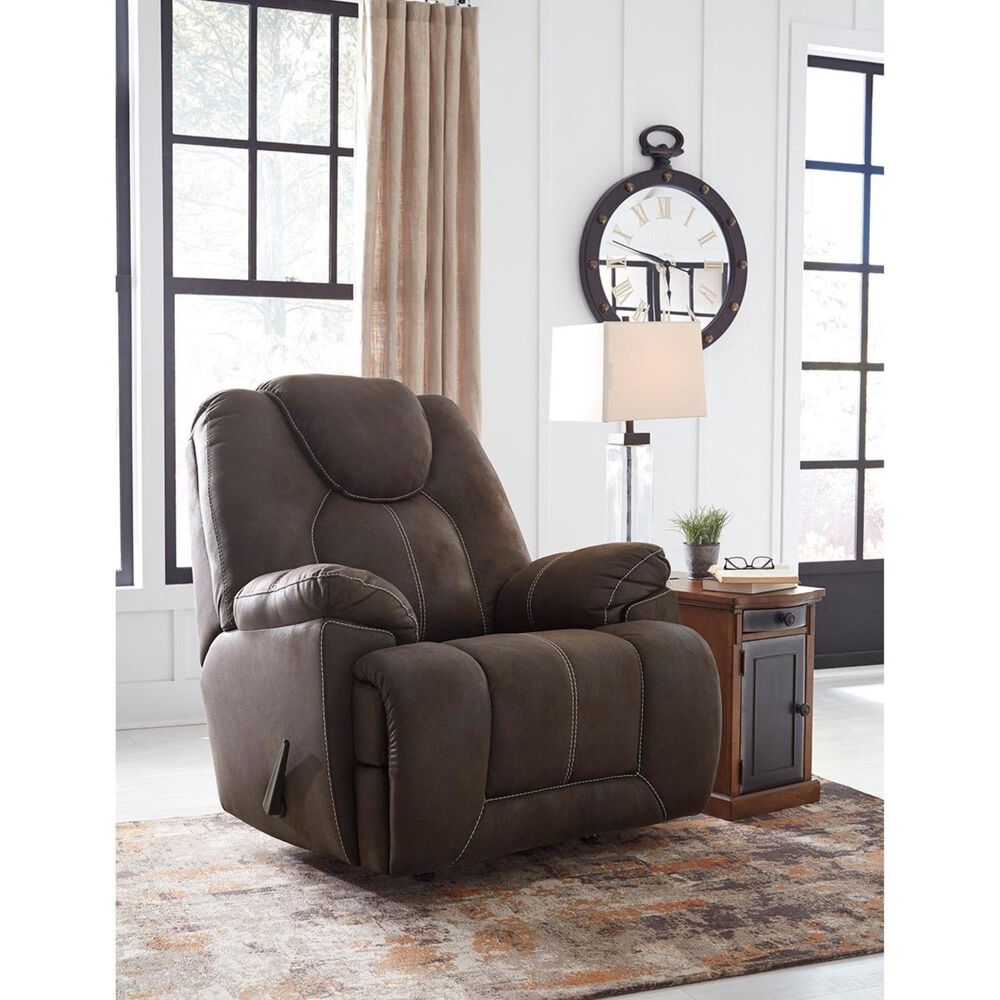 Ashley Warrior Fortress Manual Rocker Recliner in Coffee, , large