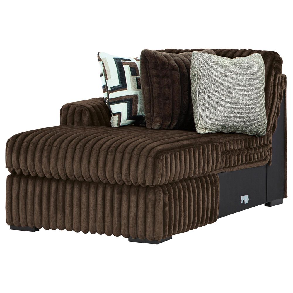Ashley Midnight-Madness 3-Piece Symmetrical Sectional with Double Chaise in Chocolate, , large