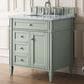 James Martin Vanities Brittany 30" Single Bathroom Vanity in Sage Green with 3 cm Arctic Fall Solid Surface Top and Rectangular Sink, , large